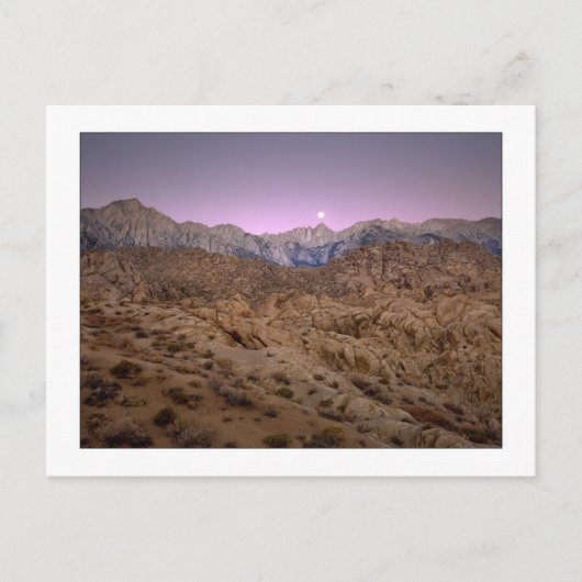 "Moonset op Mt. Whitney " Briefkaart (Voorkant)