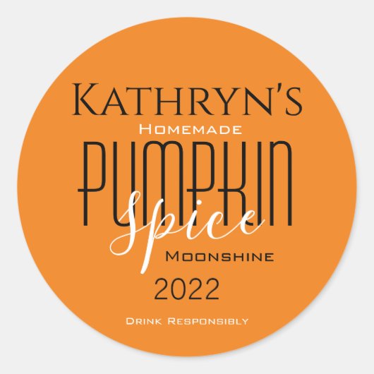 Moonshine "Citrouille Spice", Étiquette alimentair (Devant)