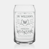 Moonshine Custom Naam en Monogram  Look Blikvorm Glas (Achterkant)