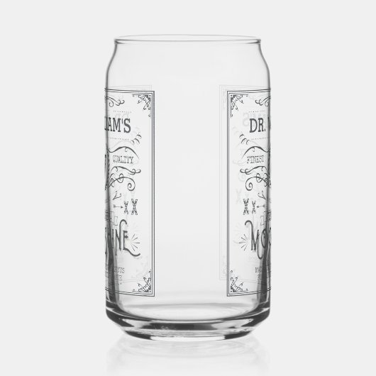 Moonshine Custom Naam en Monogram  Look Blikvorm Glas (Links)