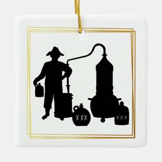 Moonshine Day Black Silhouette Ornament (Voorkant)