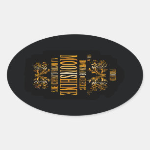 Moonshine-etiket Ovale Sticker
