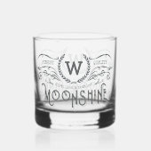 Moonshine gepersonaliseerde Monogram look Whisky Glas (Voorkant)