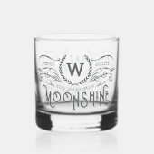Moonshine gepersonaliseerde Monogram look Whisky Glas (Achterkant)