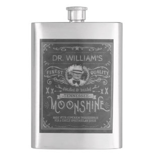 Moonshine Hillbilly Medicine  Aangepast grijs Heupfles