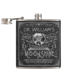 Moonshine Hillbilly Medicine Custom Grey Heupfles