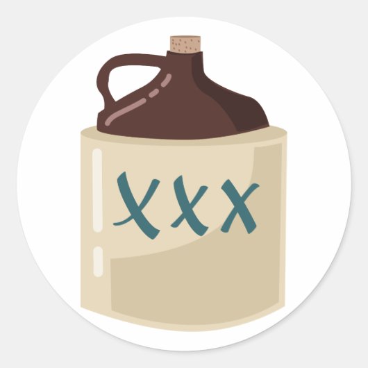 Moonshine Jug Ronde Sticker (Voorkant)