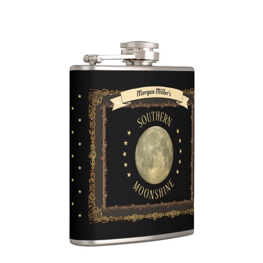 Moonshine Kolf met jouw naam of initiaal Heupfles (Rechts)