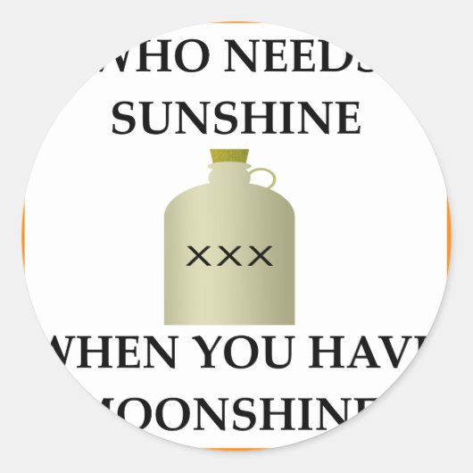 MOONSHINE RONDE STICKER (Voorkant)