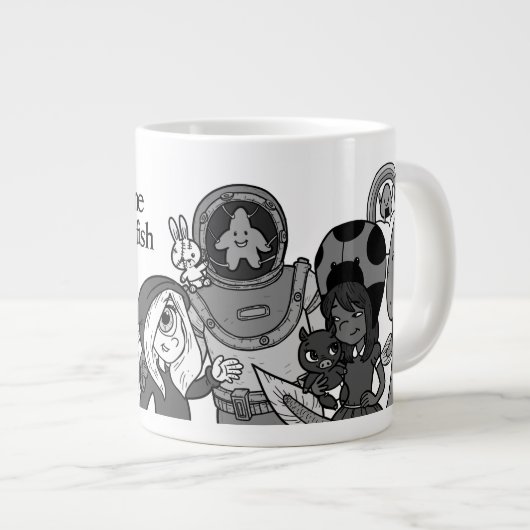 Moonshine & Starfish B&W Jumbo Mug (Devant droit)