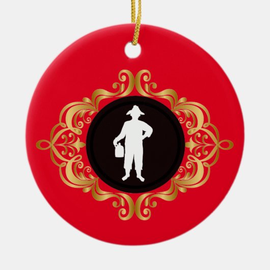 Moonshiner Man Medallion Kerstannament Keramisch Ornament (Voorkant)