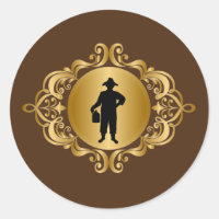 Moonshiner Silhouette Stickers Medallion