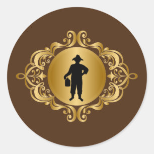 Moonshiner Silhouette Stickers Medallion