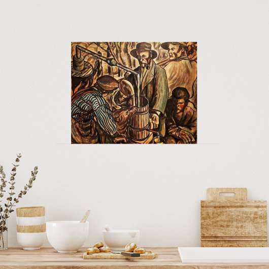 Moonshiners Making White Lightning Whiskey Liquor Poster (Keuken)