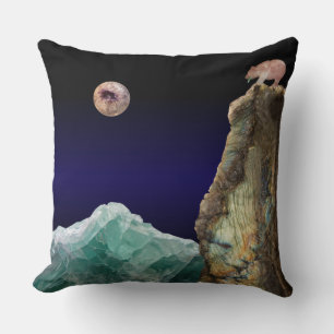 Moonstone Beer Crystal Ocean Geode Moon Kussen