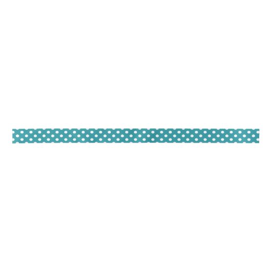 Moonstone blauw/blauwgroen en wit polka dot lint (Voorkant)