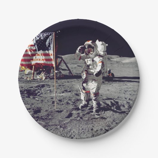 Moonwalk Apollo 17 Papieren Bordje (Voorkant)