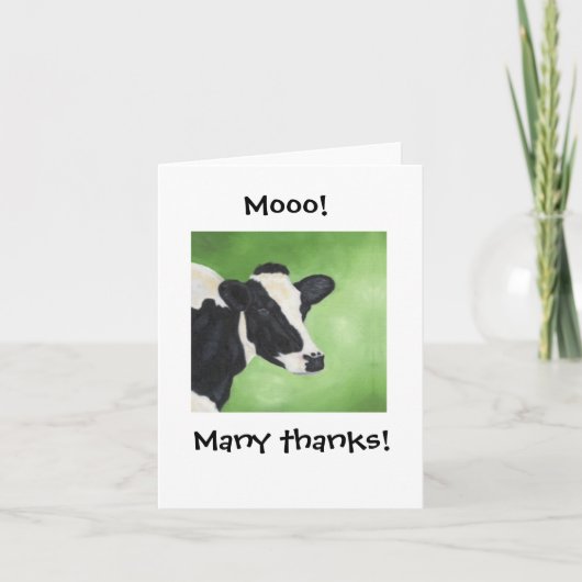 Mooo ! Carte pour notes de Merci de vache (Devant)