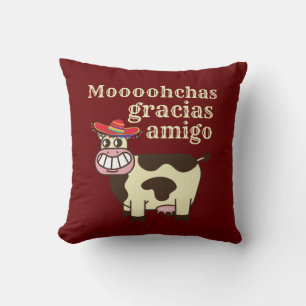 MOOOHCHAS GRACIAS AMIGO grappige cinco de mayo koe Kussen