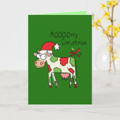 Mooooorry Kerst Koe Vakantie Groet Kaart (Gele Bloem)