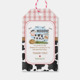Mooove over Verjaardag gunst Sticker Cadeaulabel