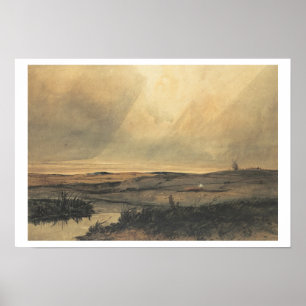 Moor met windmolen poster