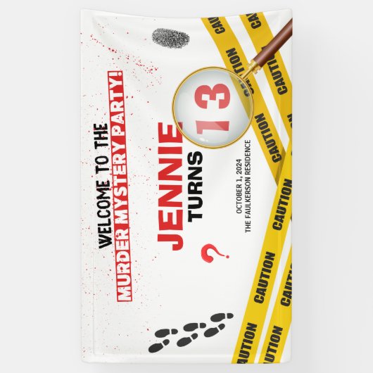 Moord Mysterie Bloedige Misdaad Scene Fun Spandoek (Verticaal)