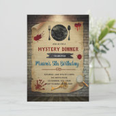 Moord Mysterie Diner Verjaardag uitnodiging (Staand voorkant)