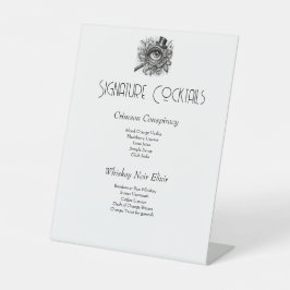 Moord Mysterie Handtekening Cocktails Reclamebord Met Voetstuk