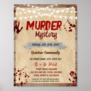 Moord mysterie nacht school sjabloon poster