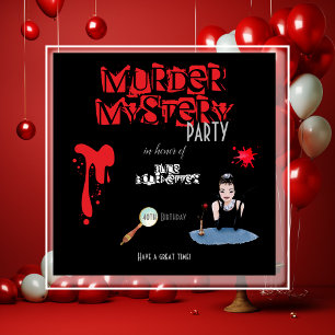 Moord Mysterie Verjaardagsfeest Zwart Elegant Servet