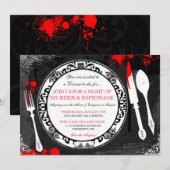 Moord Mystery Dinner Party Uitnodigen Kaart (Voorkant / Achterkant)