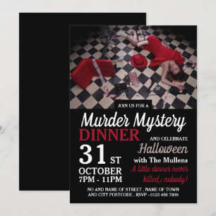 Moord Scene, Moord Mysterie Halloween diner Kaart
