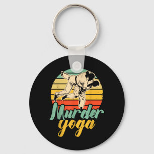 Moord Yoga Grappige Retro Jiu-Jitsu Vechtkunst Sleutelhanger