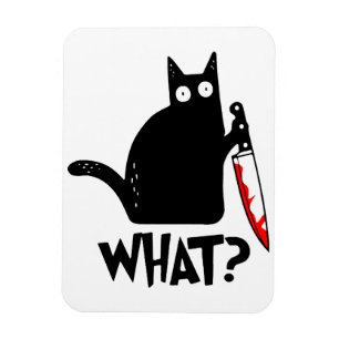 Moorddadige Kat Met Mes Magneet