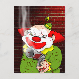 Moordenaar Clownansichtkaart Briefkaart