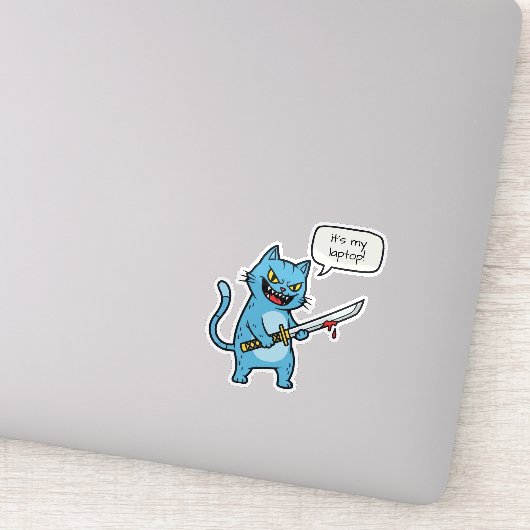 Moordkat met Zwaard Sticker (Detail)