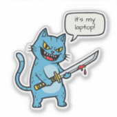 Moordkat met Zwaard Sticker (Voorkant)