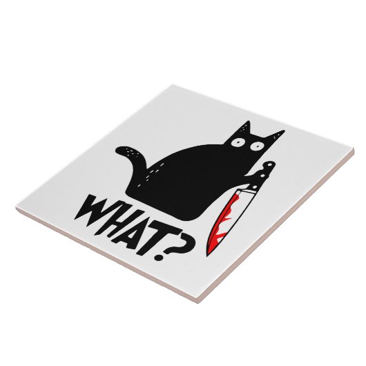 Moordkattenkat met mes tegeltje (Zijkant)