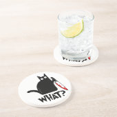 Moordkattenkat met mes zandsteen onderzetter (Zijkant)