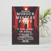 moordmysterie detective dinerparty kaart (Staand voorkant)