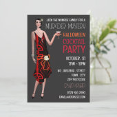  moordmysterie Halloween Cocktail Party Kaart (Staand voorkant)