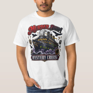 Moordschip Mysterie Cruise Vintage Detective Ontwe T-shirt