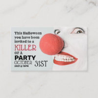 Moordzuchtige Clown, Halloween Feest Ticket Uitnod