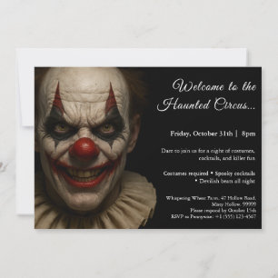 Moordzuchtige Clown Uitnodiging voor Halloween V
