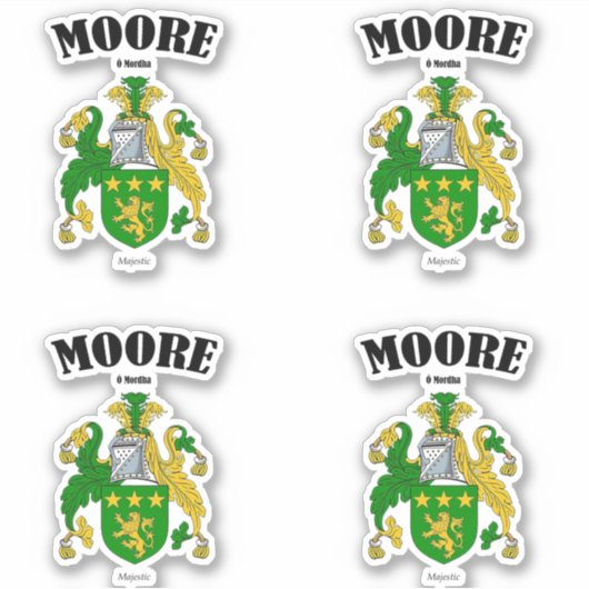 Moore Crest Ierse vertaling & betekenis (x4) Sticker (Voorkant)