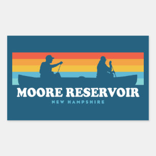 Moore Reservoir New Hampshire Canoe Rechthoekige Sticker