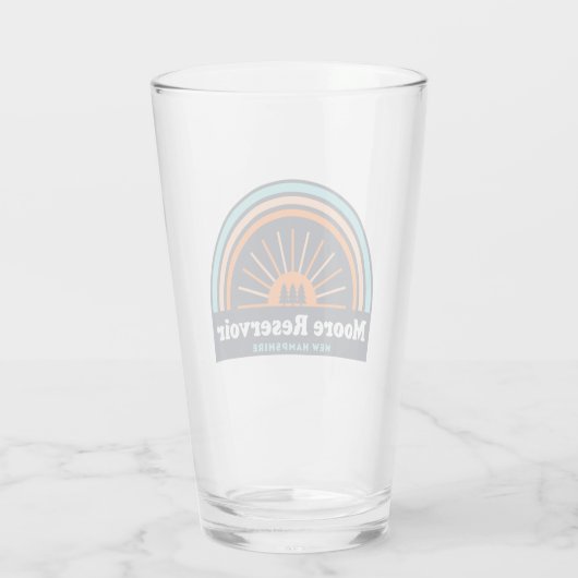 Moore Reservoir New Hampshire Rainbow Glas (Achterkant)