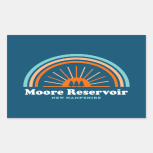 Moore Reservoir New Hampshire Rainbow Rechthoekige Sticker