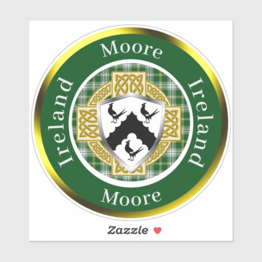 Moore Shield & Celtic Cross gepersonaliseerd Sticker (Vel)